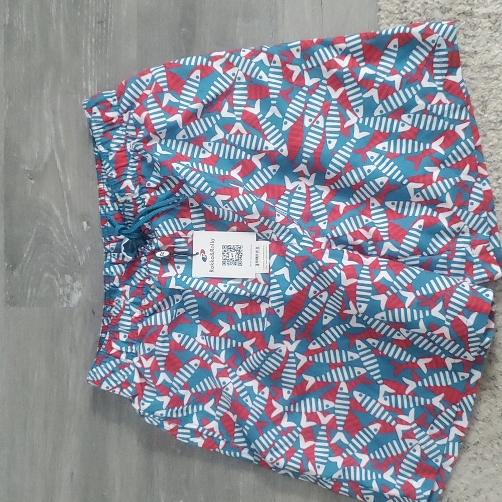 Men's swim trunks by rokka &Rolla size medium 32-34 red and blue